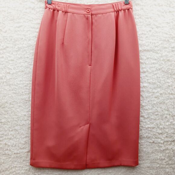 Skirt Pencil Size 8 Peach Minimalist Office Siren Quiet Luxury Capsule Wardrobe - Picture 2 of 12